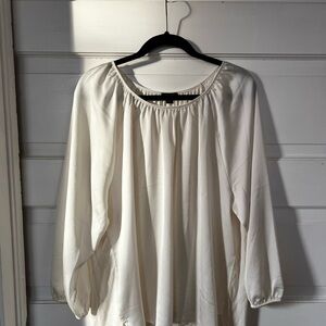 Ann Taylor White Smocked Blouse – 3/4 Sleeves – Size XL – Never Worn